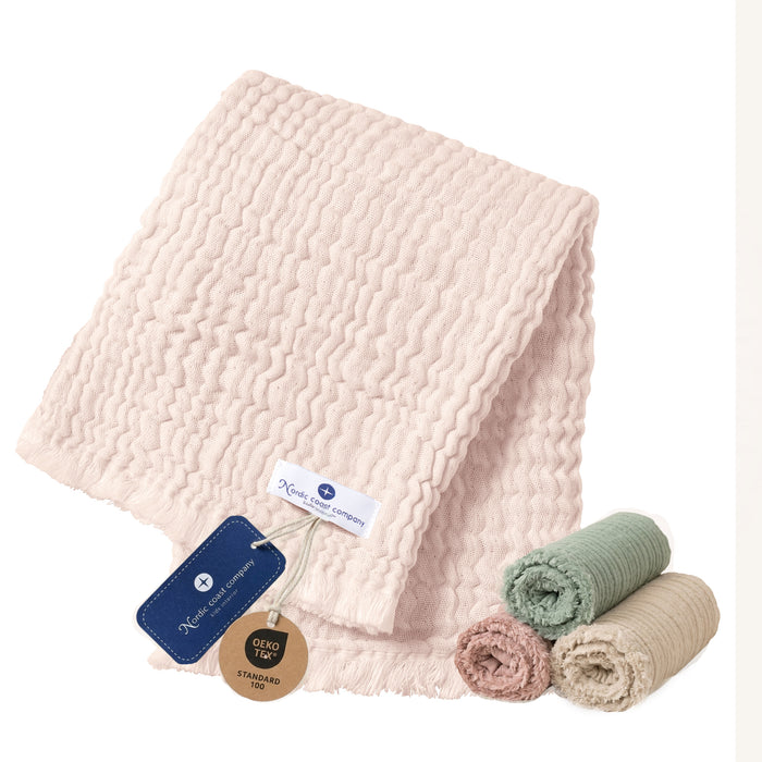 Muslin blanket fringes powder