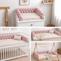 Tresse de lit en coton tricoté rose - Bild 10