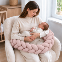 Tresse de lit en coton tricoté rose - Bild 7