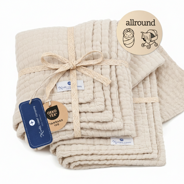 Musselindecke 2-er Set Natur