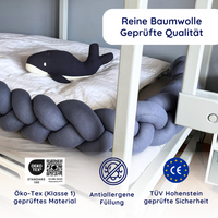 Bettschlange geflochten Blau Jersey - Bild 12