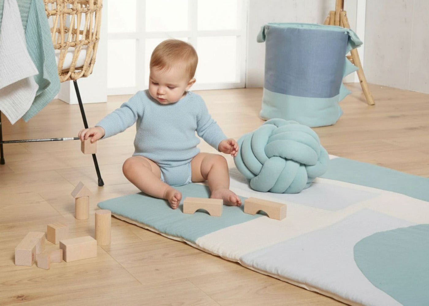 Playmat Muslin Mint | Nordic Coast Company
