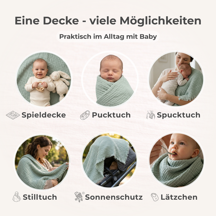 Multifunktionsdecke Baby im Alltag
