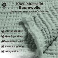 Couverture à franges en mousseline Menthe - Bild 4