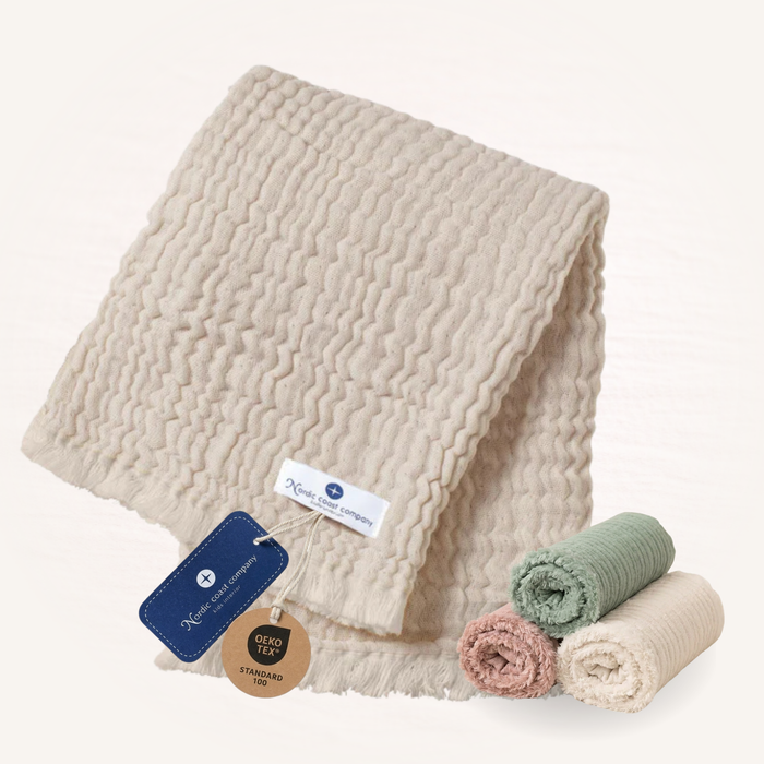 Musselindecke Baby Beige 4 lagig atmungsaktiv