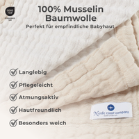 Musselin Decke Natur Weiß - Bild 6