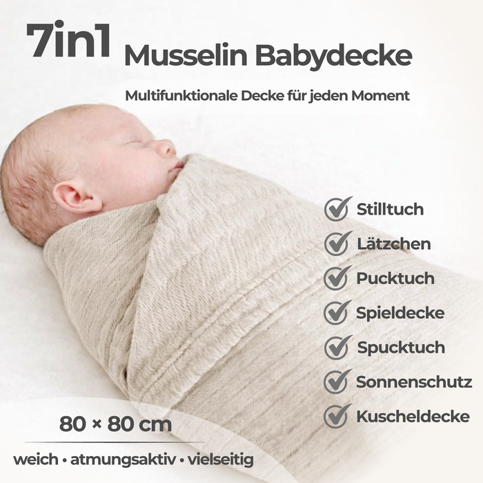 Musselindecke Baby Natur