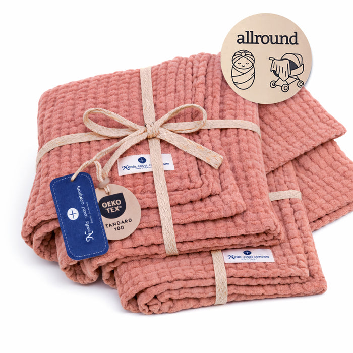 Musselindecke 2-er Set Kupfer