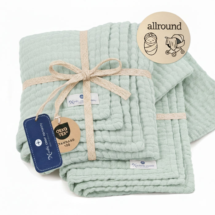 Musselindecke 2-er Set Mint