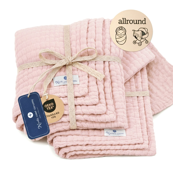 Musselindecke 2-er Set Rosa
