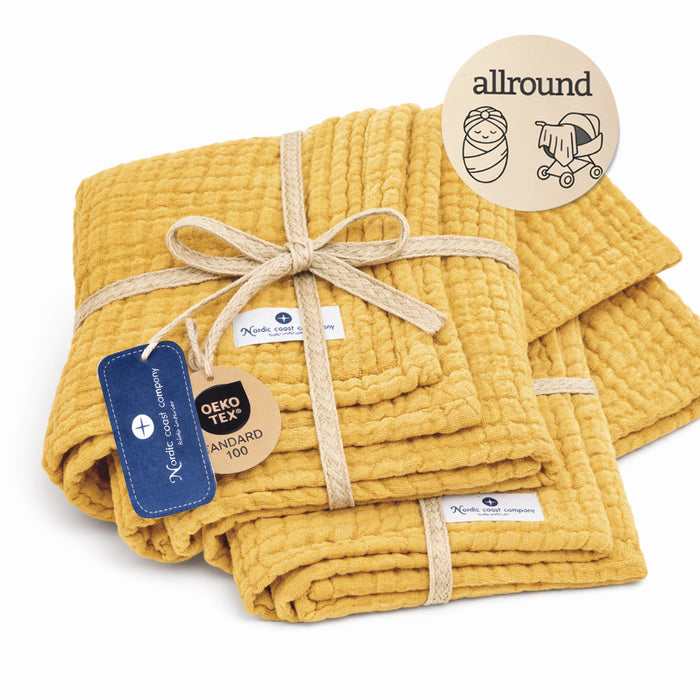 Musselindecke 2-er Set Curry