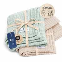 Geschenk-Set Musselindecke Mint/Natur - Bild 1