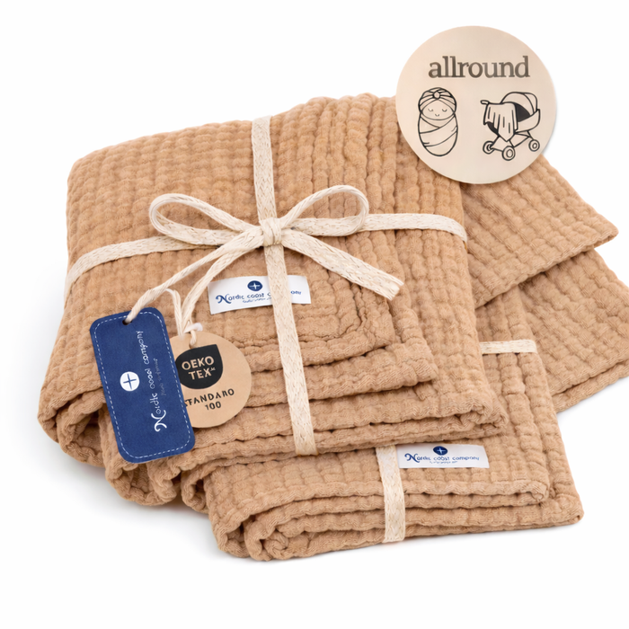 Musselindecke 2-er Set Beige | Nordic Coast Company