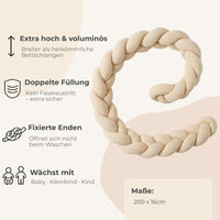 Braided bed bumper beige knit - Bild 3
