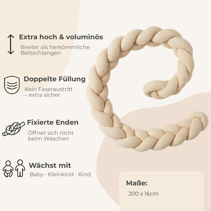Tresse de lit en coton tricoté sable