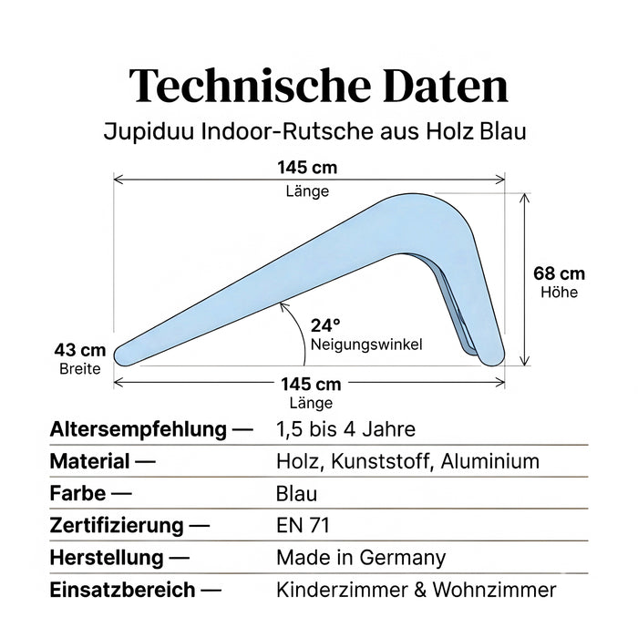 Jupiduu Indoor Holzrutsche Blau