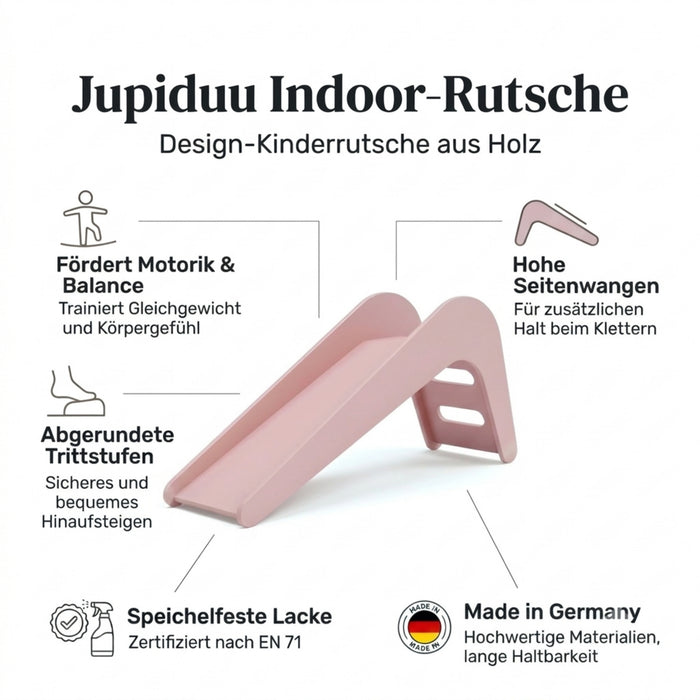 Jupiduu Indoor Holzrutsche Rosa