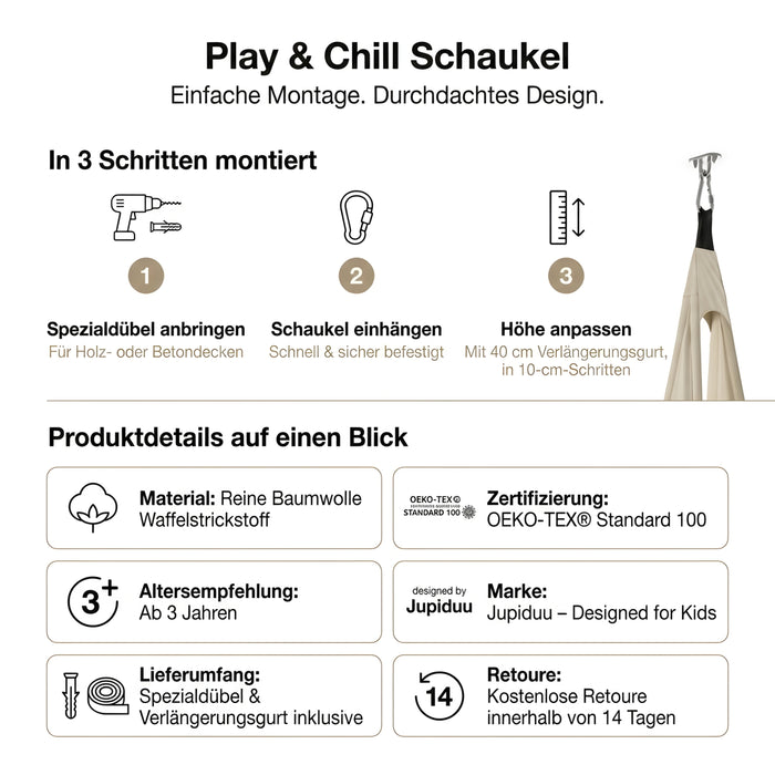 Play & Chill Schaukel Indoor Hellblau