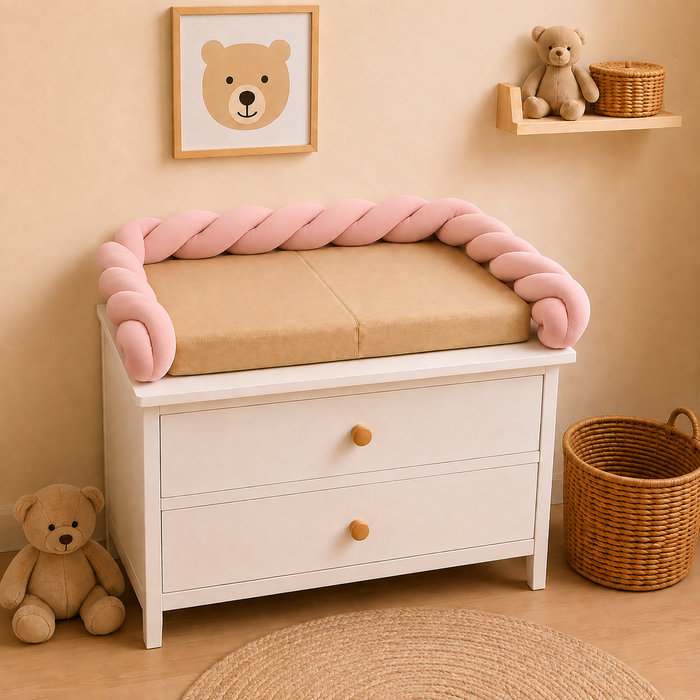 Bettschlange Twister geflochten 180 cm Rosa