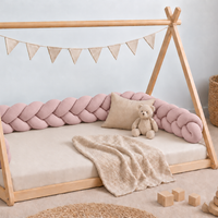 Tresse de lit en coton tricoté rose - Bild 8