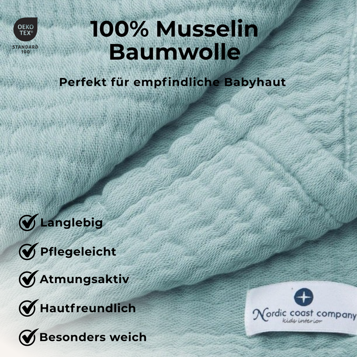 Musselin Decke Jade Grün
