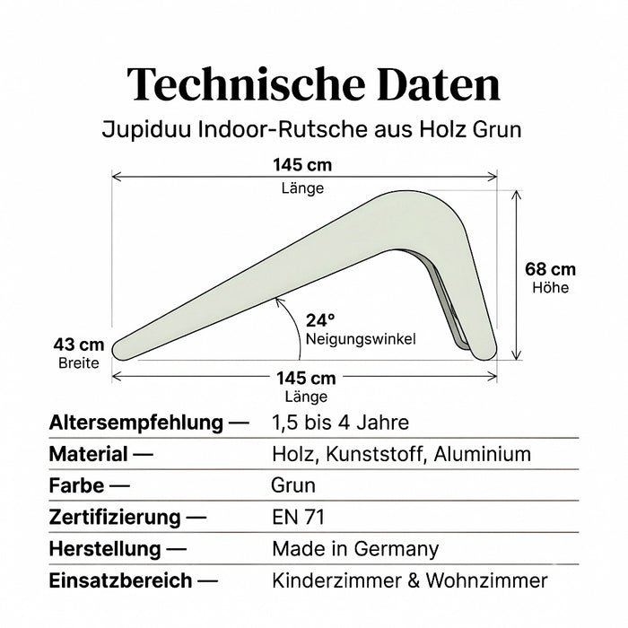 Jupiduu Indoor Holzrutsche Grün
