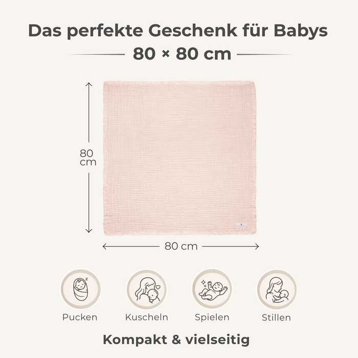 Muslin blanket fringes powder