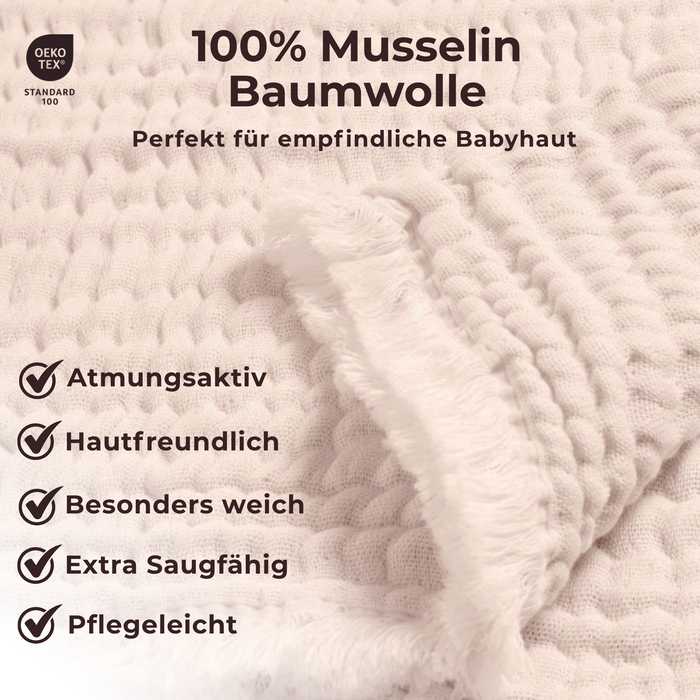 Muslin blanket fringes powder