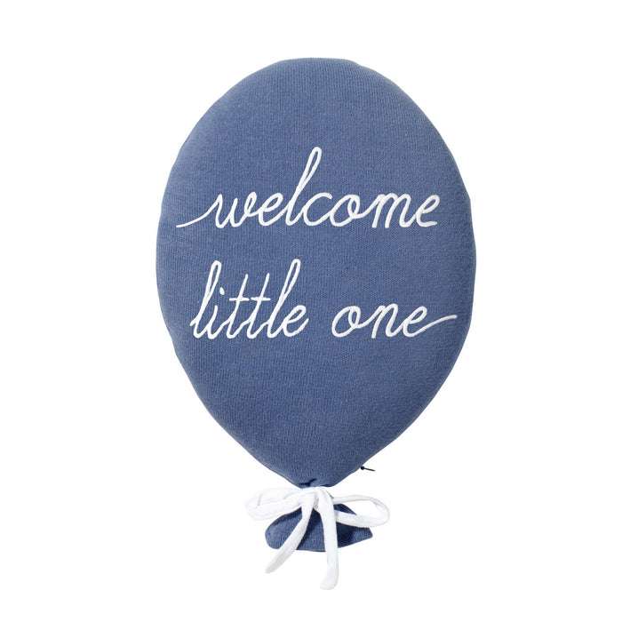 Nordic Coast Company Ballon-Kissen "Welcome Little One" Blau