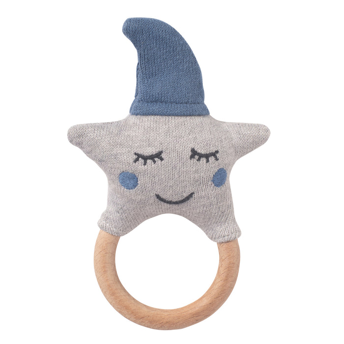Baby rattle star blue