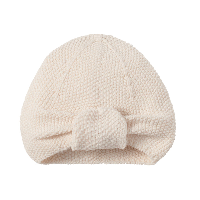 Bonnet turban pour bébé nature