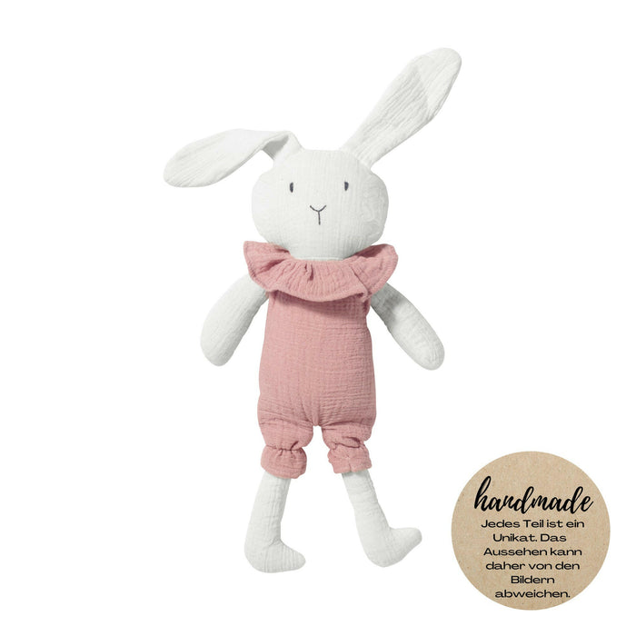 Cuddly toy muslin rabbit Bella
