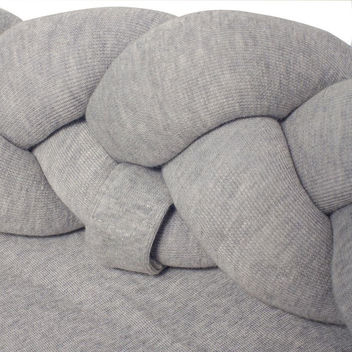 Tour de lit bébé coton tressé gris