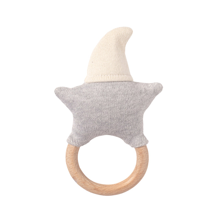 Baby rattle star ivory