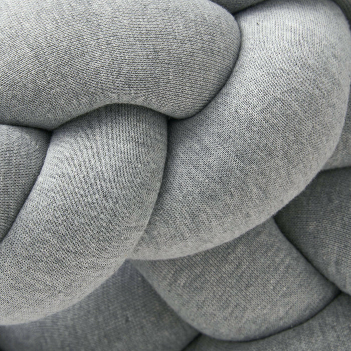 Tresse de lit en coton tricoté jersey gris 180cm