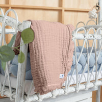 Musselin Fransendecke Altrosa - Bild 5