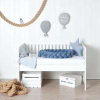 Tresse de lit en coton tricoté Jersey bleu - Bild 4