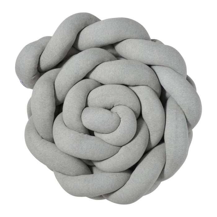 Tresse de lit coton tricoté gris 