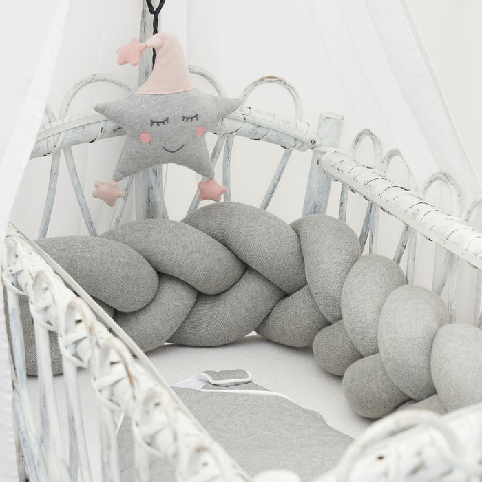 Braided bed bumper grey knit XL