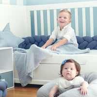 Bettschlange geflochten Blau Jersey - Bild 5