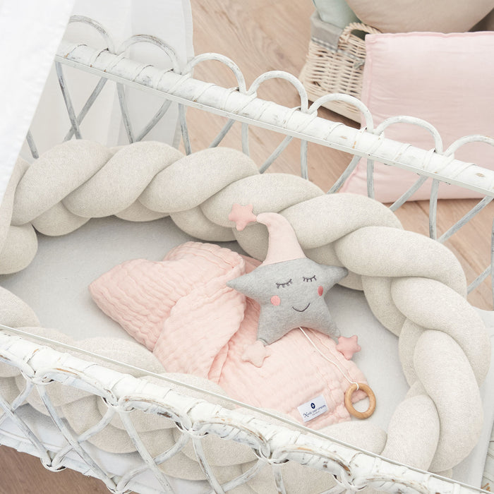 Braided bed bumper ivory