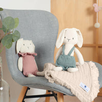 Musselin Fransendecke Puder - Bild 7