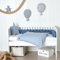 Tresse de lit en coton tricoté Jersey bleu - Bild 2