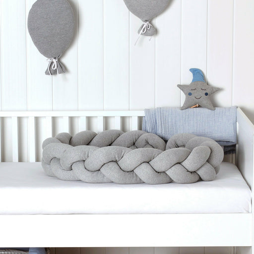 Bettschlange geflochten Grau Jersey XL 300 cm/ 3m.