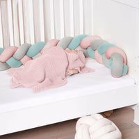 Tresse de lit en coton tricoté Jersey Trio Menthe - Bild 2