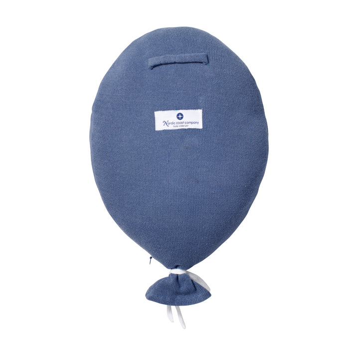 Coussin bébé coton tricoté ballon "Welcome Little One" Bleu