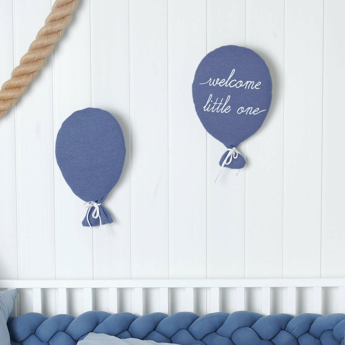 Balloon Pillow "Welcome Little One" Blue