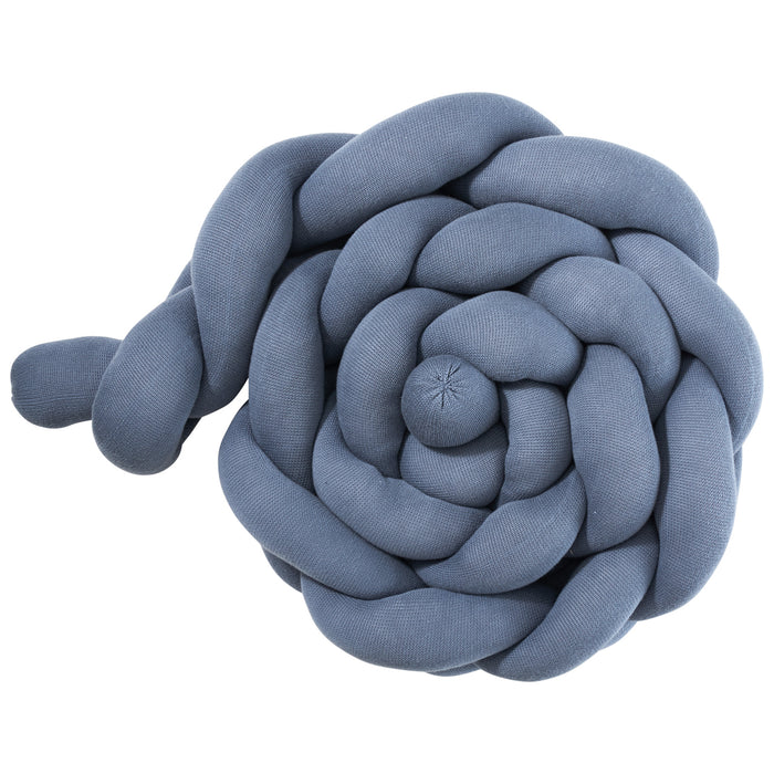 Tresse de lit en coton tricoté bleu