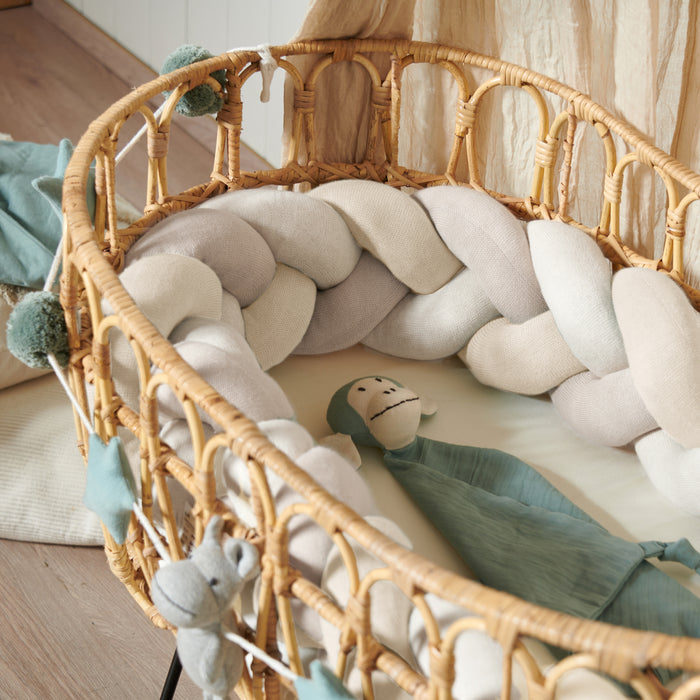 Braided bed bumper trio beige sand ivory XL
