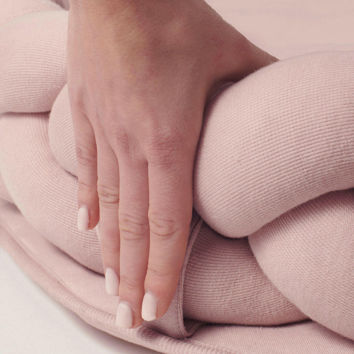 Tour de lit bébé coton tressé rose